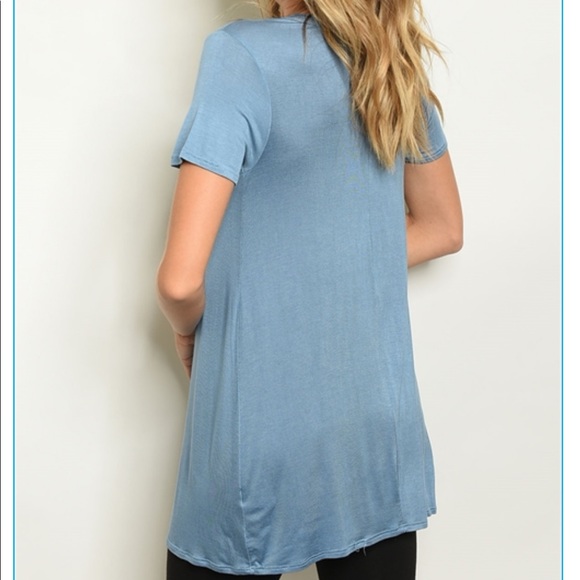 Brand New Blue Boutique Short Sleeve Tea T-Shirt - Picture 2 of 4